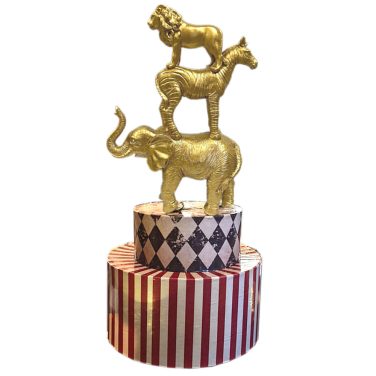 Stacked Animals on boxes circus greatest showman centrepiece