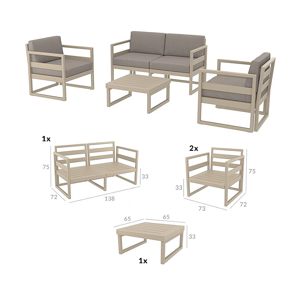 Modern Outdoor Patio Lounge Set Hire - Image 4
