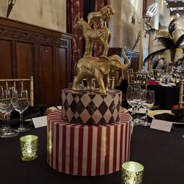 Stacked Animals on boxes circus greatest showman centrepiece