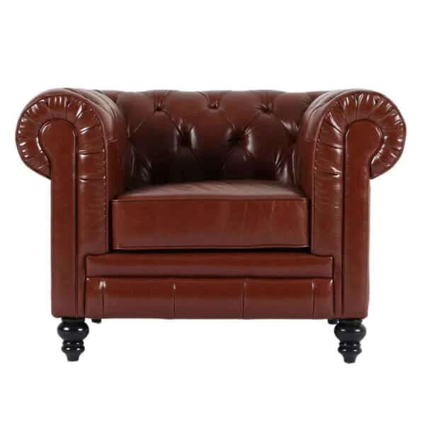 Brown Chesterfield Arm Chair Offley Vintage Boho Hire
