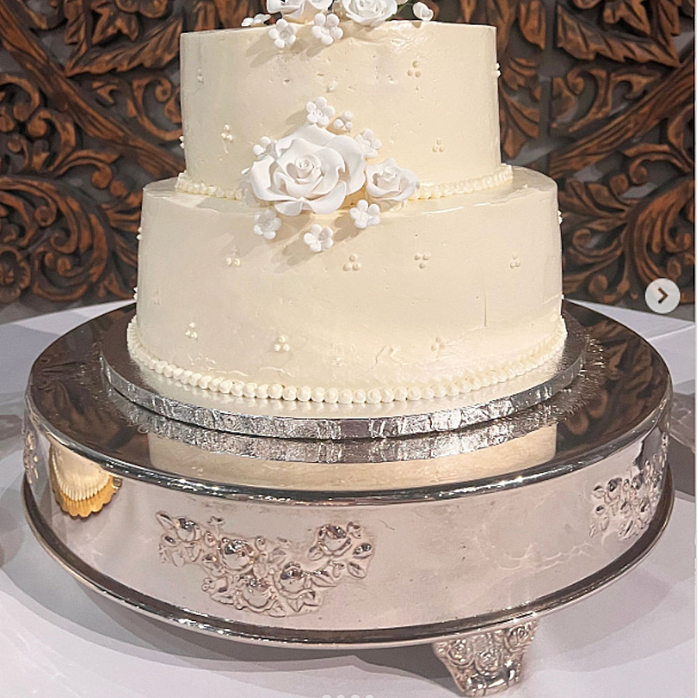Metal Silver Plated Cake Stand 14"