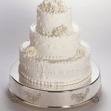 Metal Silver Plated Cake Stand 14"