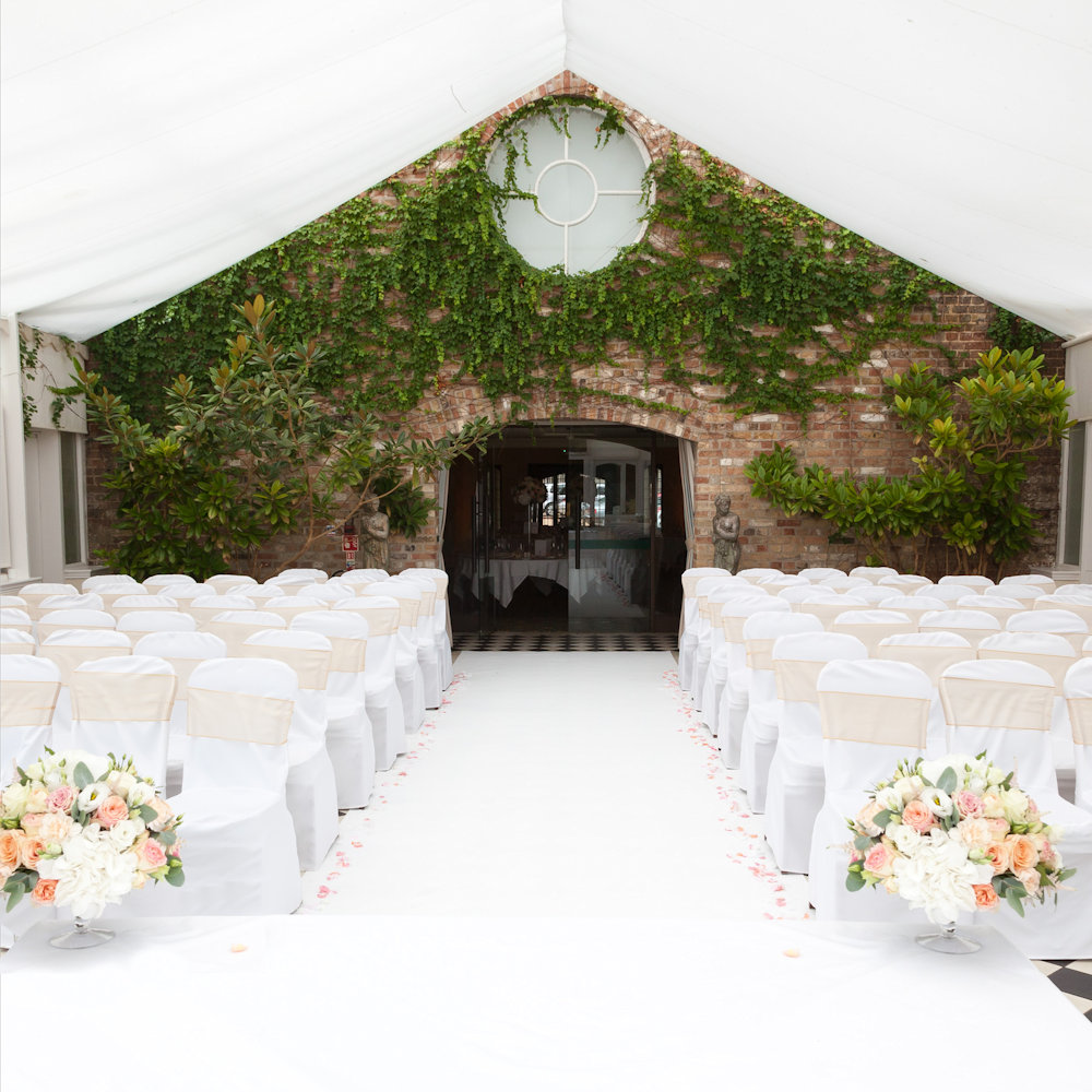 Garden Court at Hanbury Manor Wedding Event
