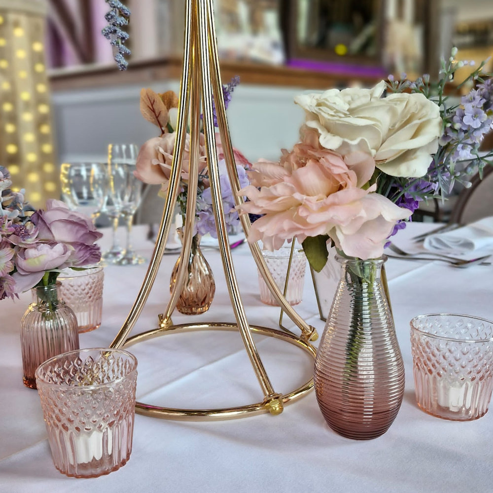 Blush Pink Pedach Mixed Style Vintage Bottles Hire
