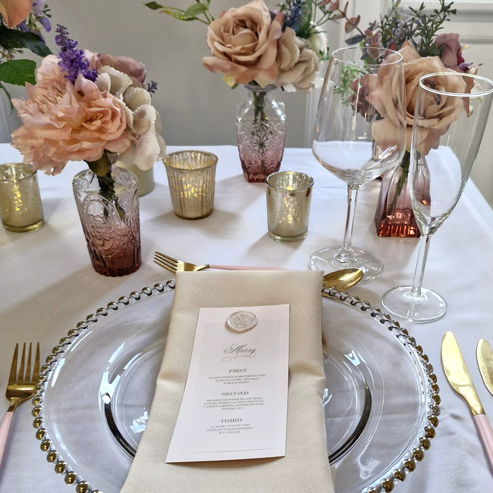 Blush Pink Pedach Mixed Style Vintage Bottles Hire
