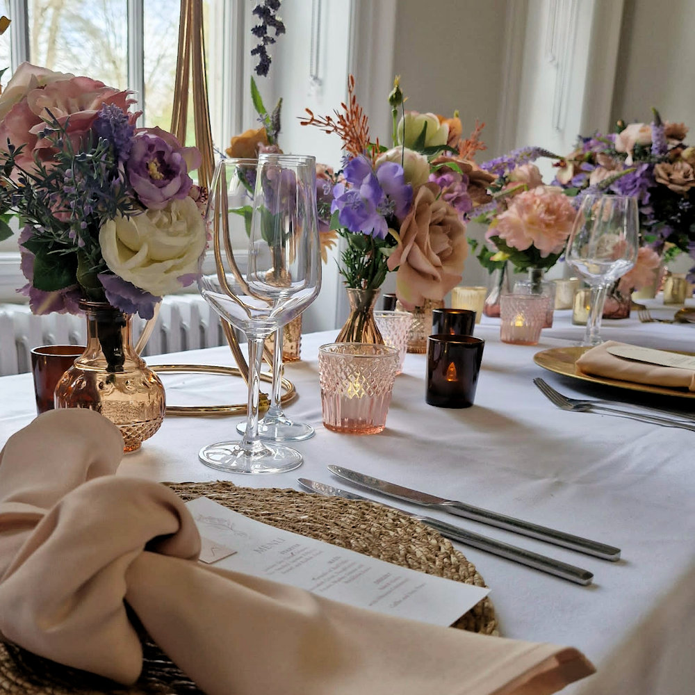 Blush Pink Pedach Mixed Style Vintage Bottles Hire