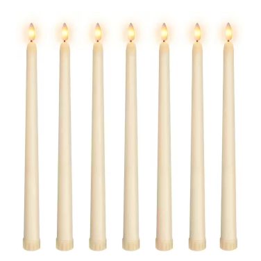 Ivory LED Battery Tapered candles with Wick