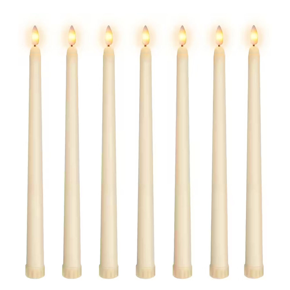 Ivory LED Battery Tapered candles with Wick