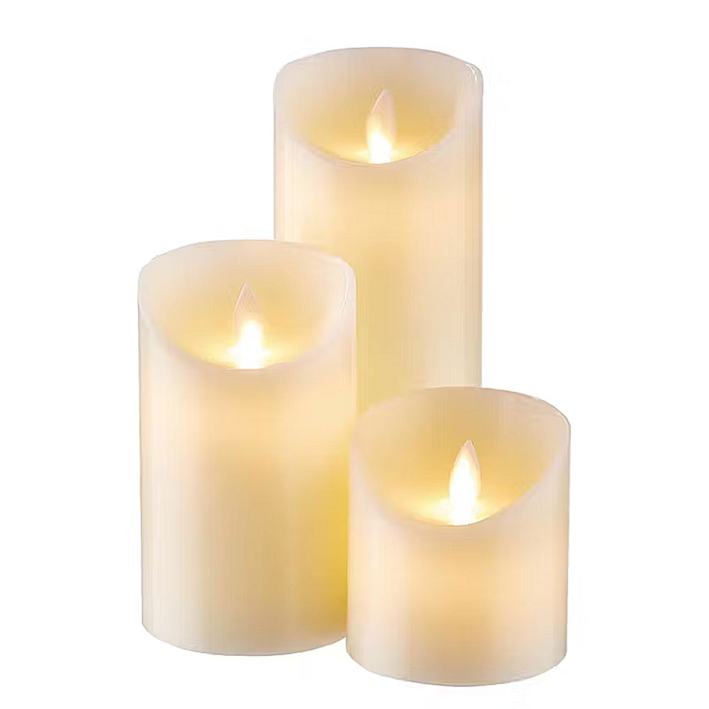LED Battery Pillar Candle Set of 3 Hire