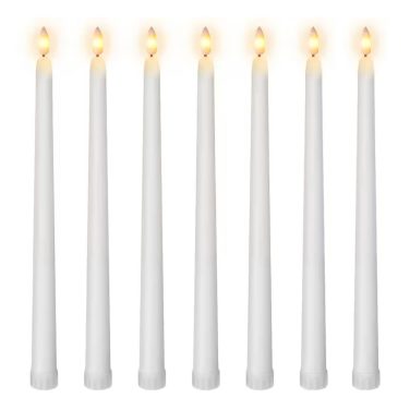 White LED Battery Tapered candles with Wick