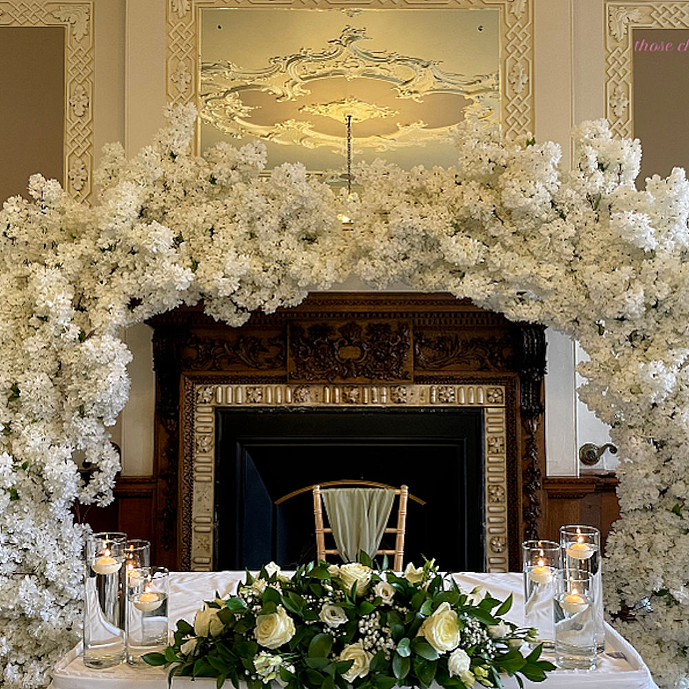 Ivory Blossom Moon Gate arch circle hire wedding event party