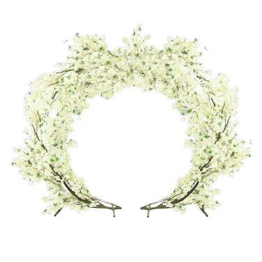 Ivory Blossom Moon Gate arch circle hire wedding event party