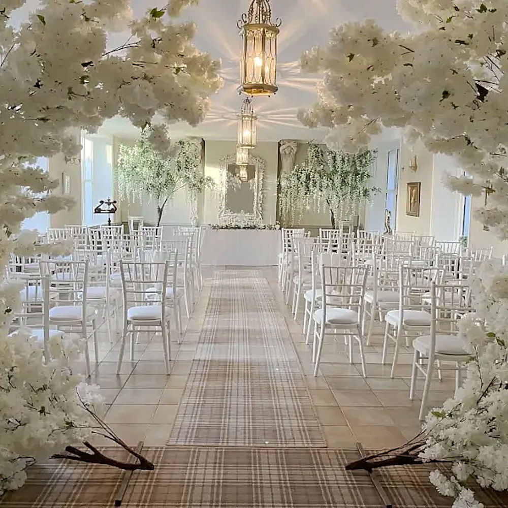 Ivory Blossom Moon Gate arch circle hire wedding event party