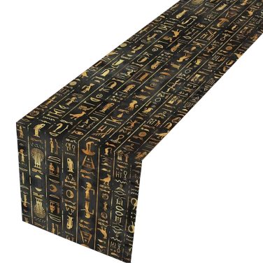 Eygpt Hieroglyp Runner Black Gold