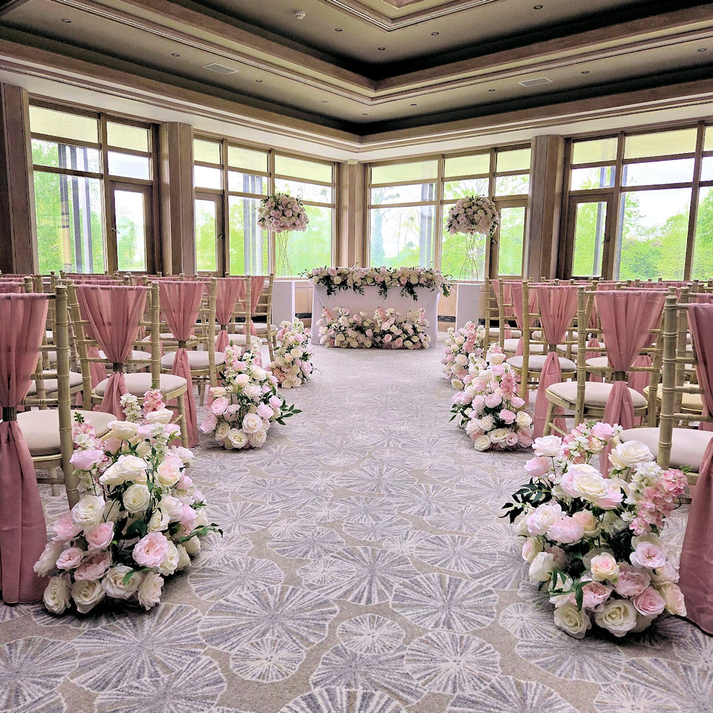 Natural Silks Pink & Ivory 65cm Centrepiece Ball