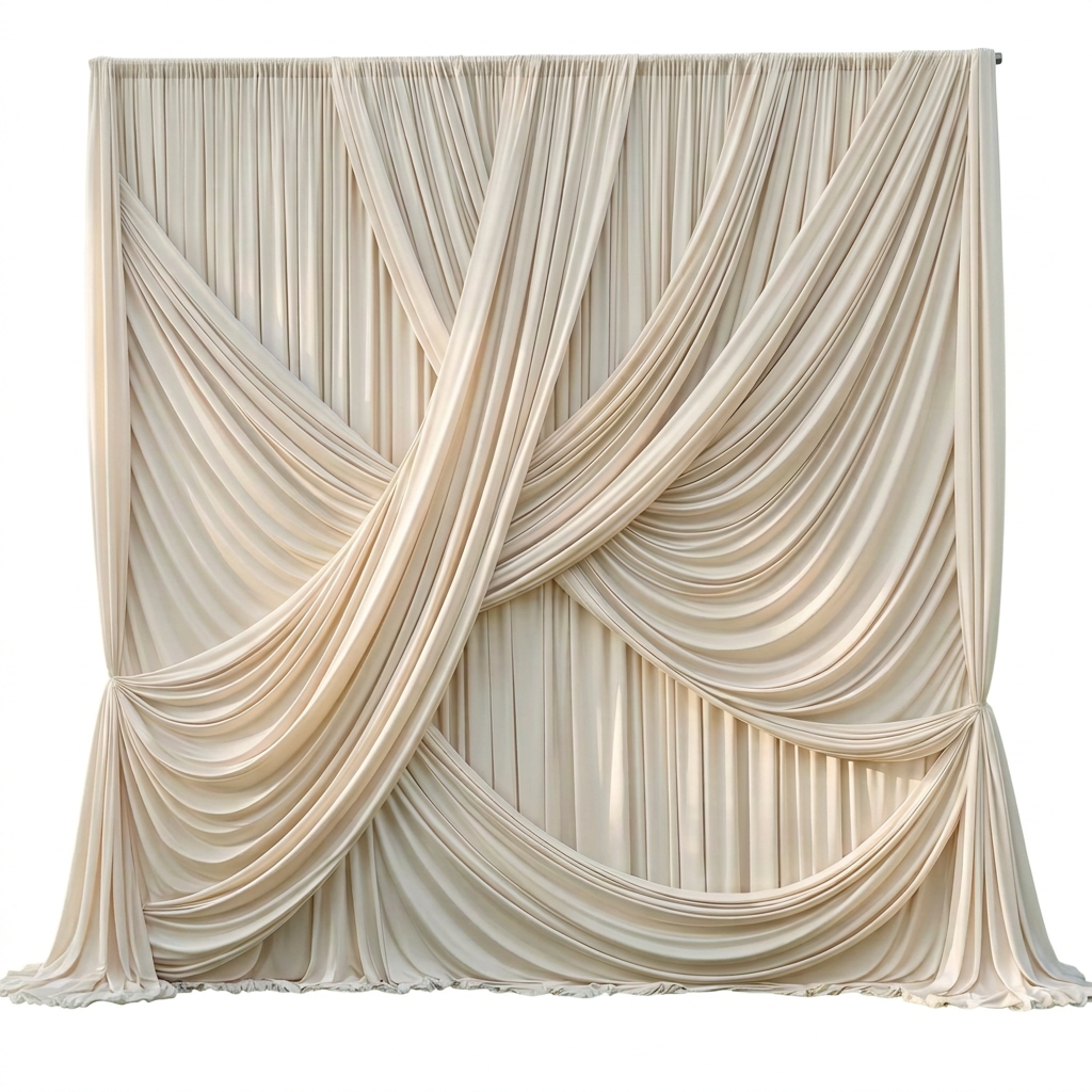 Beige Cream Stone Draped Backdrop 10 Panel