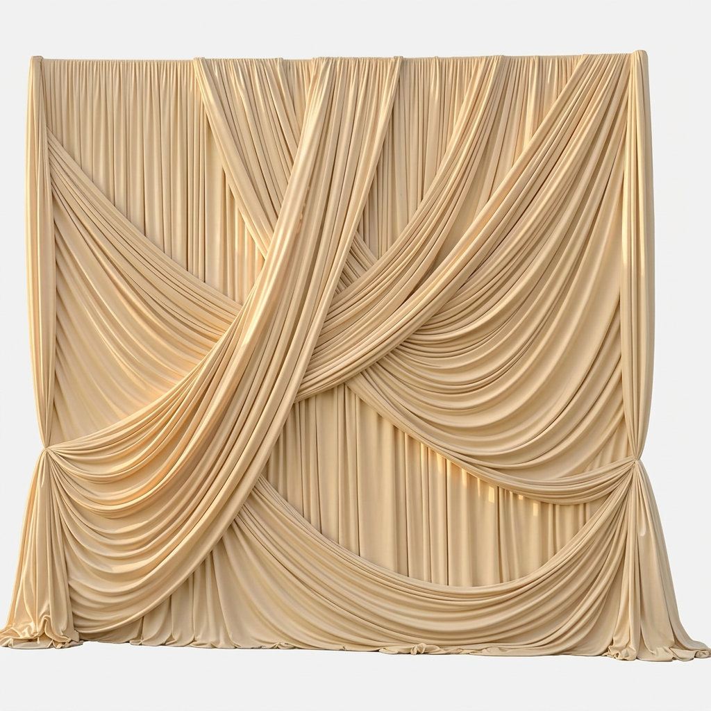 Champagne Gold Draped Backdrop 10 Panel