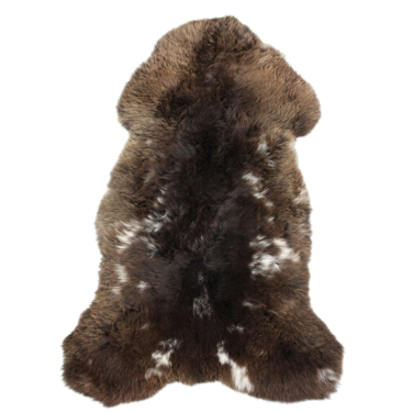 Dark Mottled Sheep Skin Rug Hire