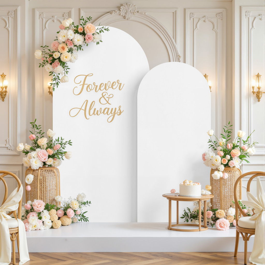 White Sailboard Solid Arch Backdrop Hire